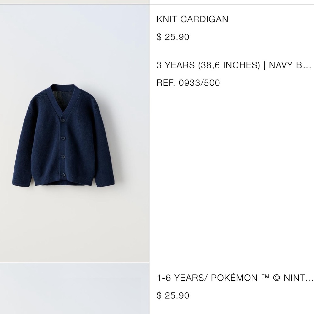 Zara Kid’s Knit Cardigan
